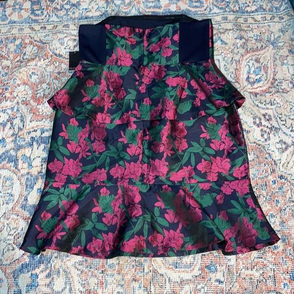 Eloquii Floral Double Peplum Strapless Cocktail Dress SZ 18 NWT - Picture 4 of 7